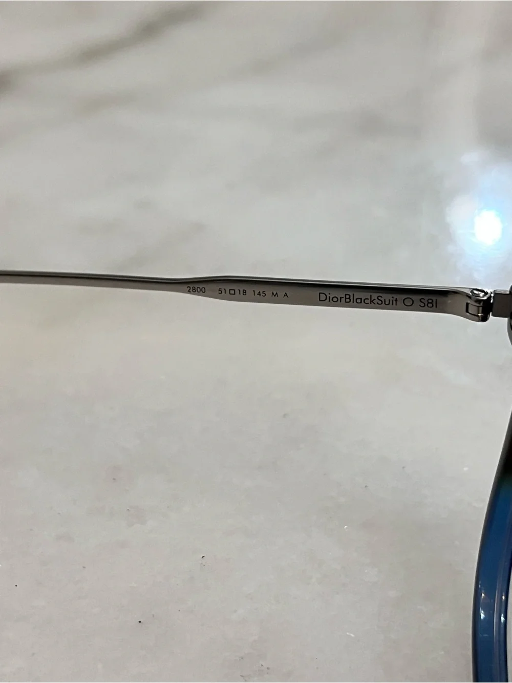 Dior Unisex Black-to-Blue Ombre Round Optical Glasses